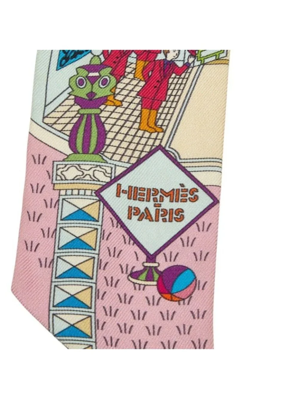 Hermes Twilly la Maison Des Carres Des Carre Scarf Light Blue Multicolor - Picture 3 of 4
